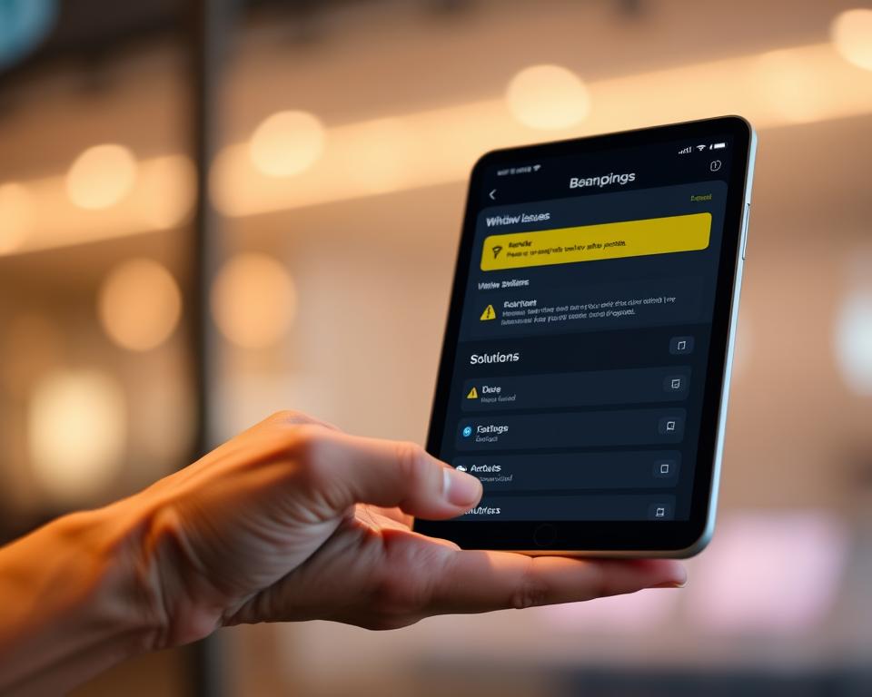 A sleek and modern banking interface floats against a softly blurred background, showcasing the process of resolving common withdrawal issues. In the foreground, a hand hovers over a digital tablet, navigating seamlessly through the TD88 application's intuitive menus. The user's expression is one of calm focus, reflecting the straightforward solutions presented. Warm lighting casts a gentle glow, creating an atmosphere of trust and efficiency. The overall scene conveys the ease and reliability of resolving withdrawal-related concerns within the TD88 gaming ecosystem.